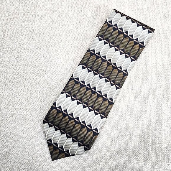 Designer Men's Ties 100% Silk Dark Colors Lot of 6 - Picture 5 of 14